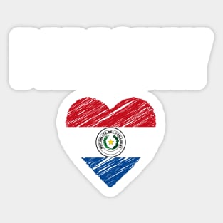 Paraguay flag, Paraguay heart Sticker